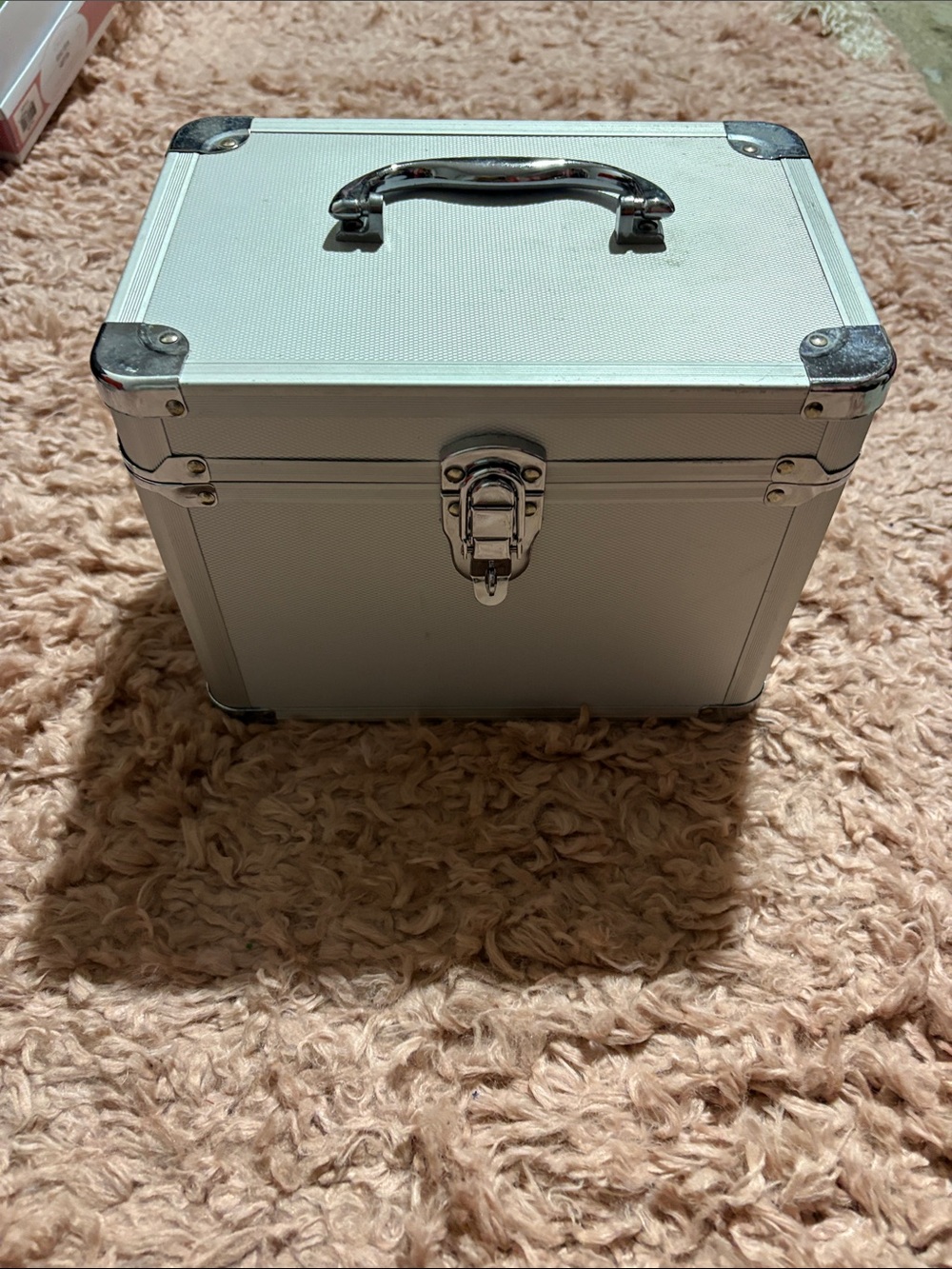 Compact Silver Aluminum Makeup/Storage Case with Handle